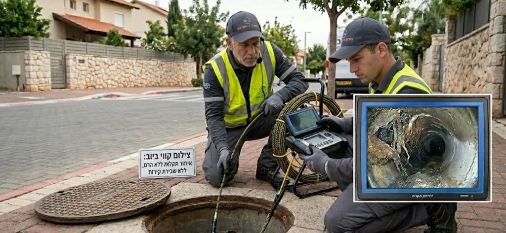 תמונה שנוצרה ע"י GEMINI - בינה מלאכותית צילום קווי ביוב - מה זה?