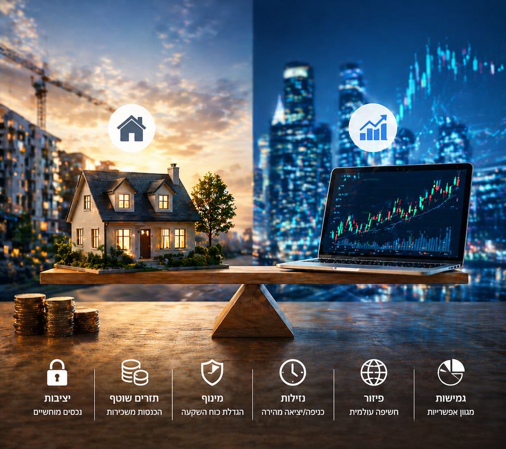 השוואה בין השקעות נדל"ן למניות
