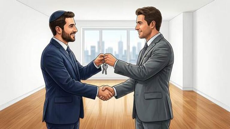 שני גברים עומדים בחלל דירה ריק