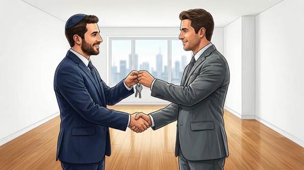 שני גברים עומדים בחלל דירה ריק 